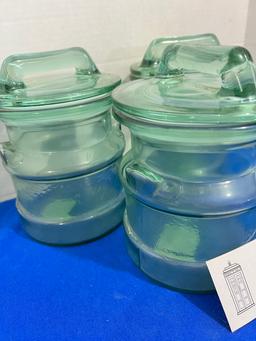 Set of 3 Glass Canister Jars with lids