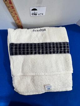 Towel w/ Grandpa stitched onto it - new