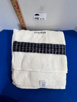 Towel w/ Grandpa stitched onto it - new