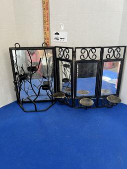 Metal Mirrored Candle holder lot