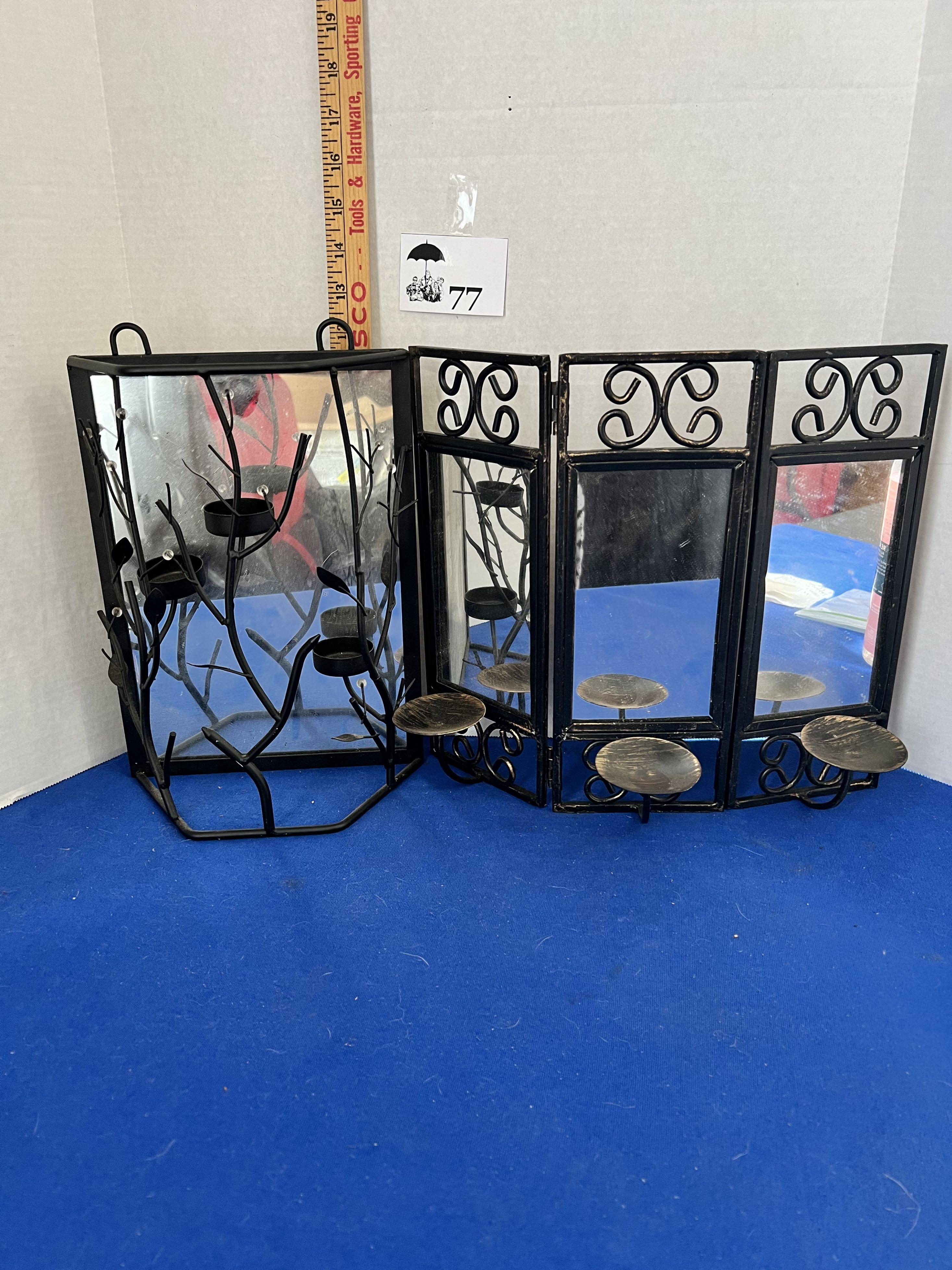 Metal Mirrored Candle holder lot