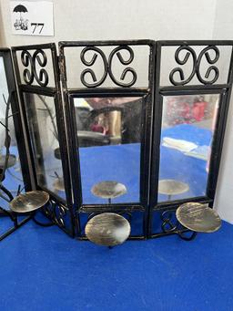 Metal Mirrored Candle holder lot