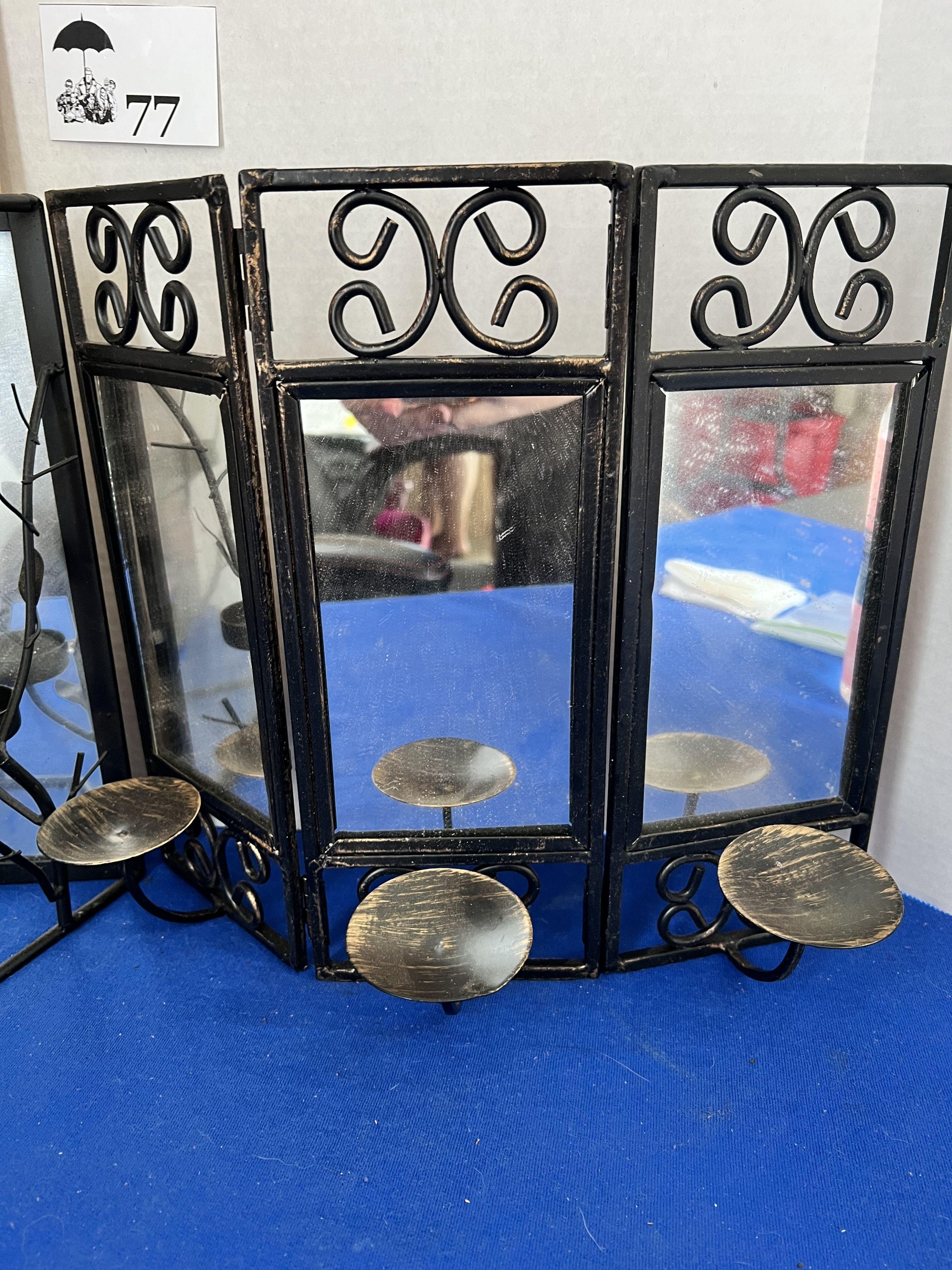 Metal Mirrored Candle holder lot