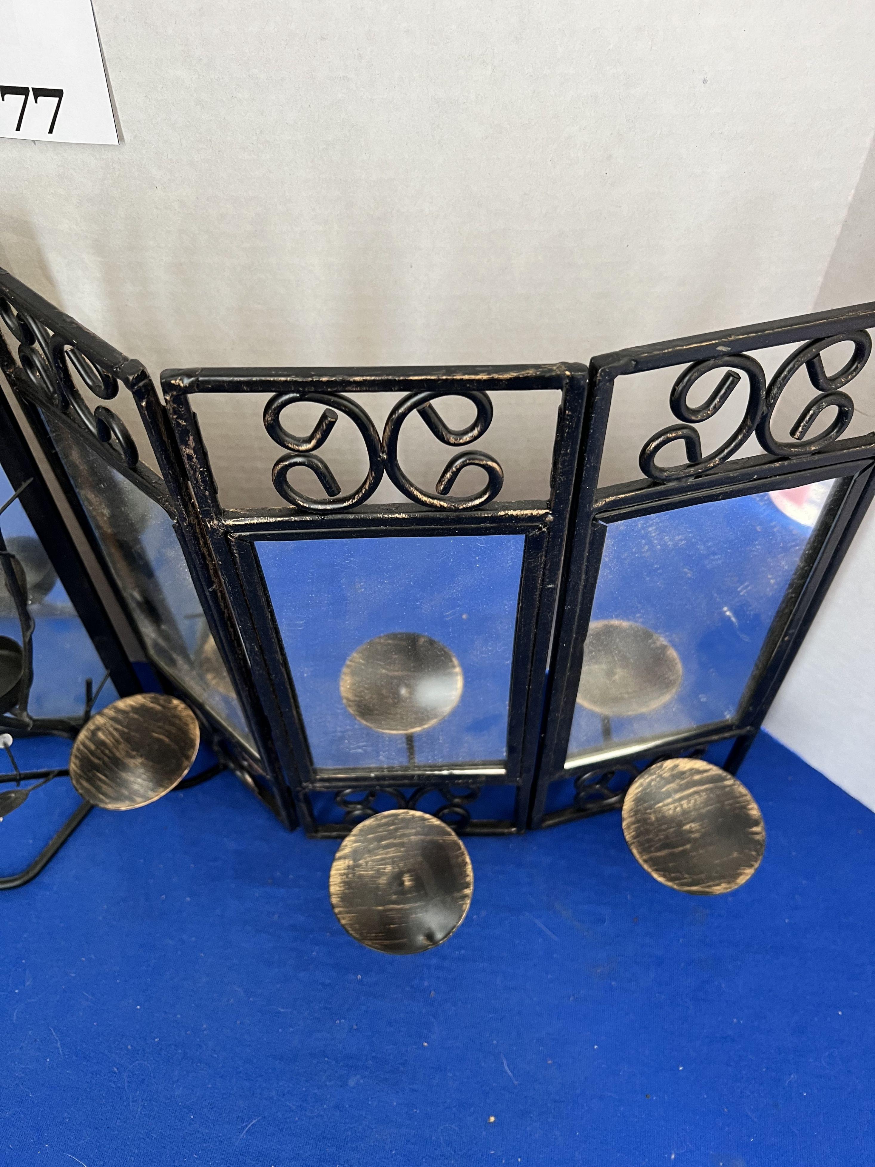 Metal Mirrored Candle holder lot