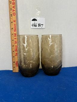 Large Anchor Smokey Brown Glasses - set of 2
