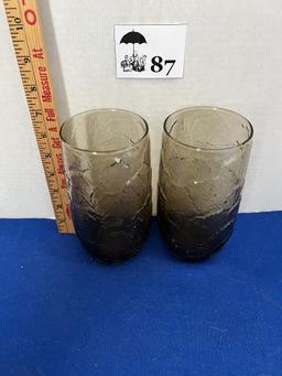 Large Anchor Smokey Brown Glasses - set of 2