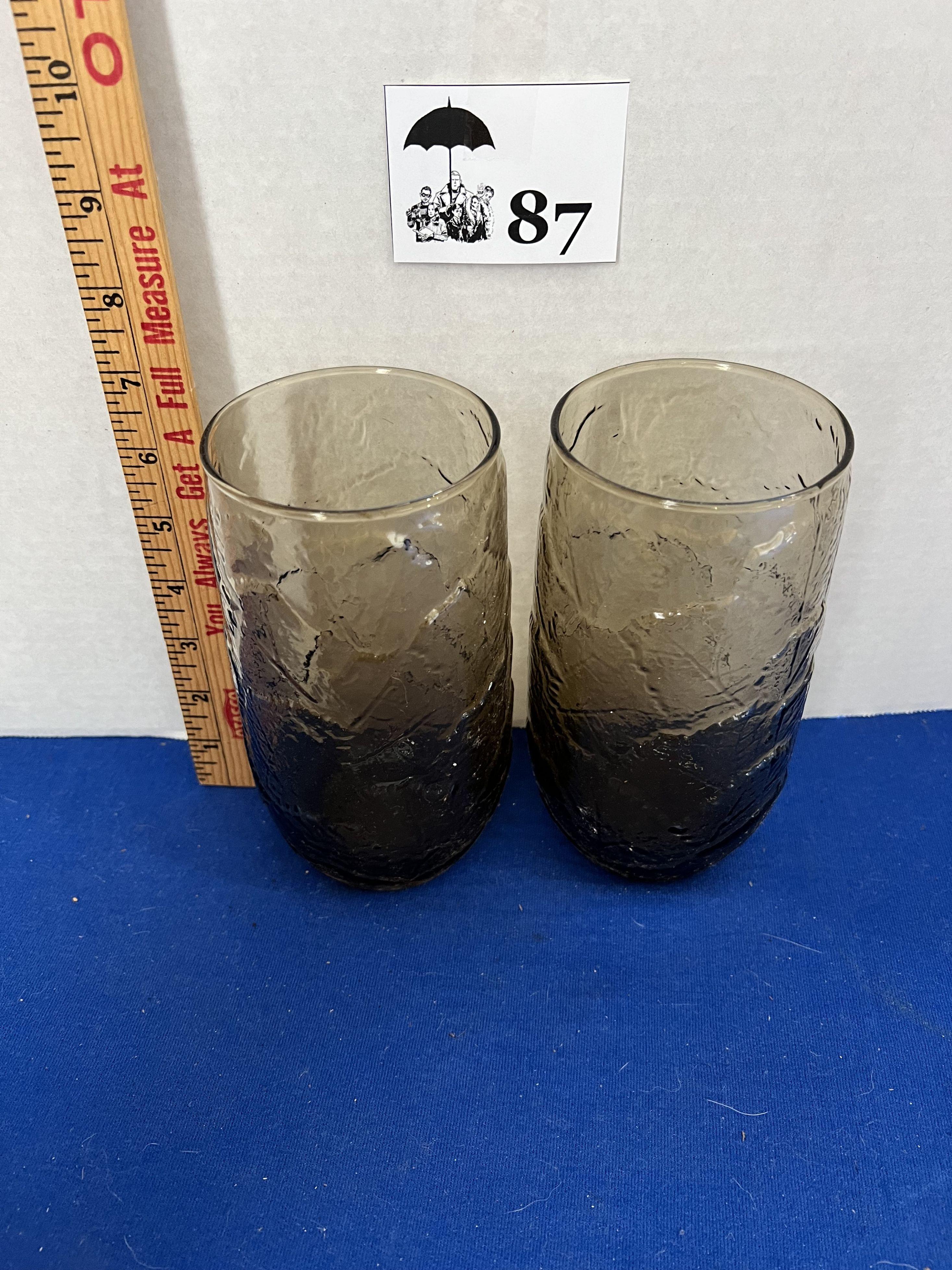 Large Anchor Smokey Brown Glasses - set of 2