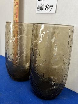 Large Anchor Smokey Brown Glasses - set of 2