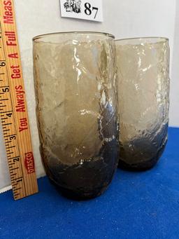Large Anchor Smokey Brown Glasses - set of 2