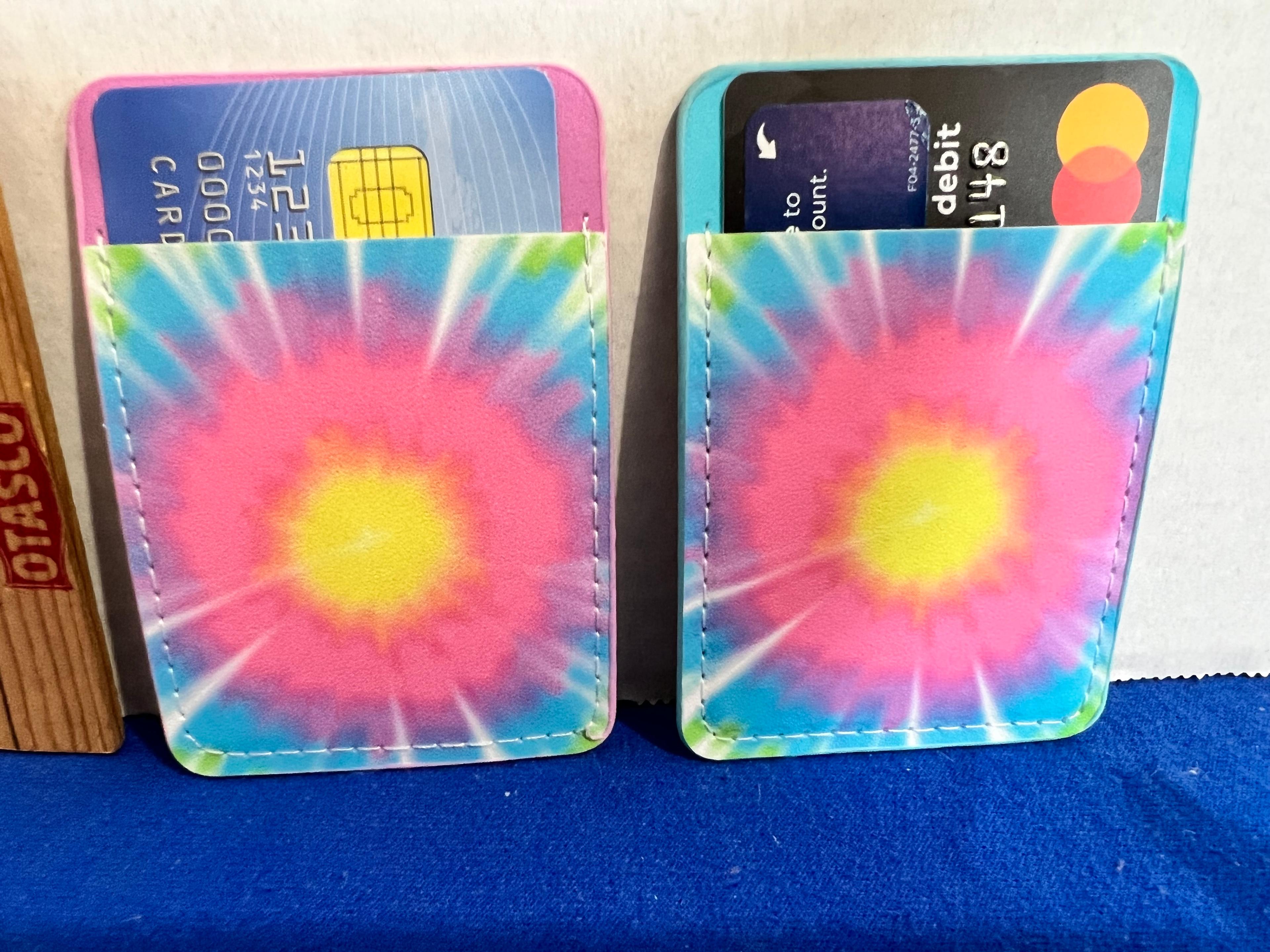 2 Tie Dye Wave Adhesive Credit Card Holder - new2
