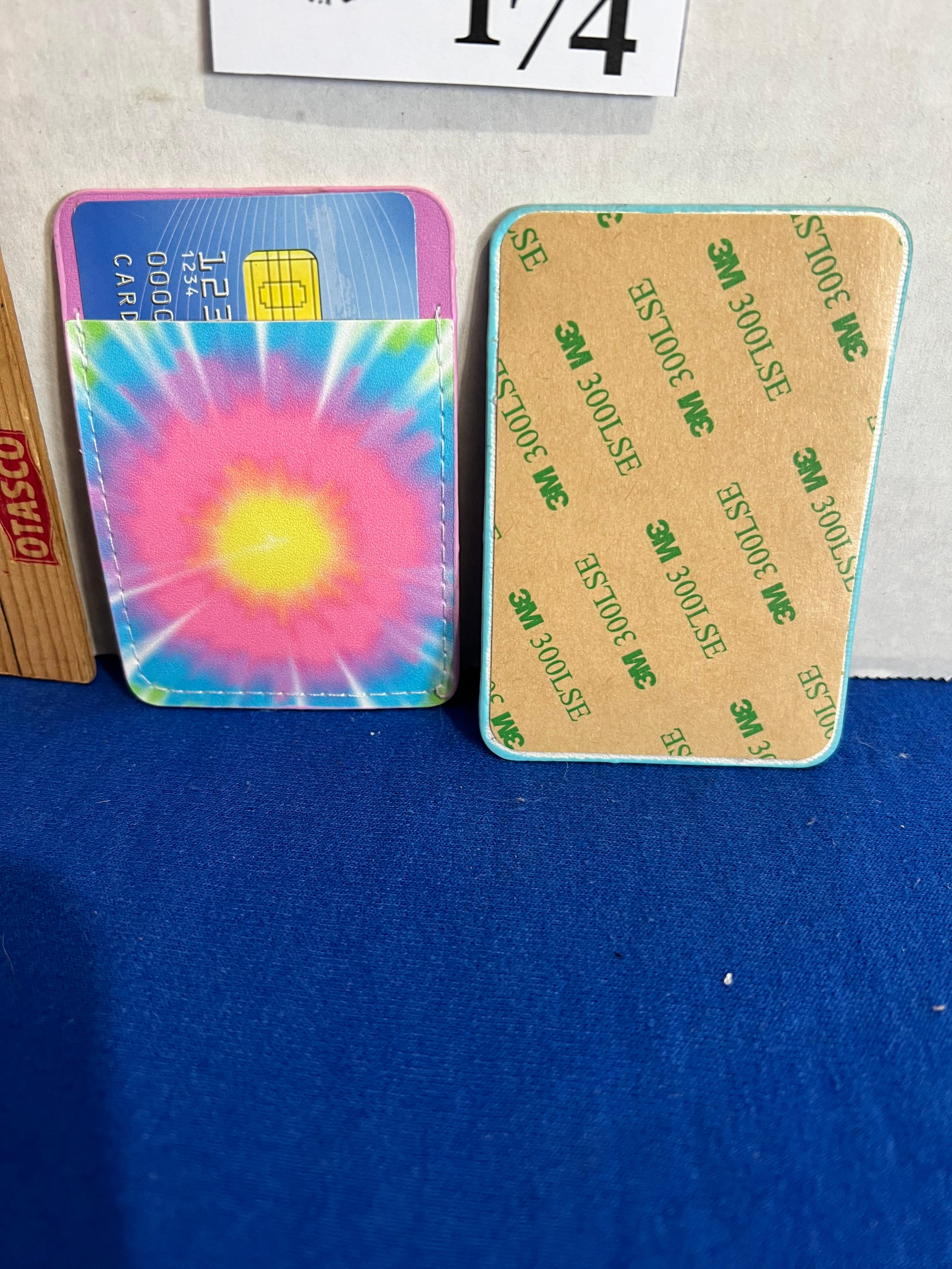 2 Tie Dye Wave Adhesive Credit Card Holder - new2