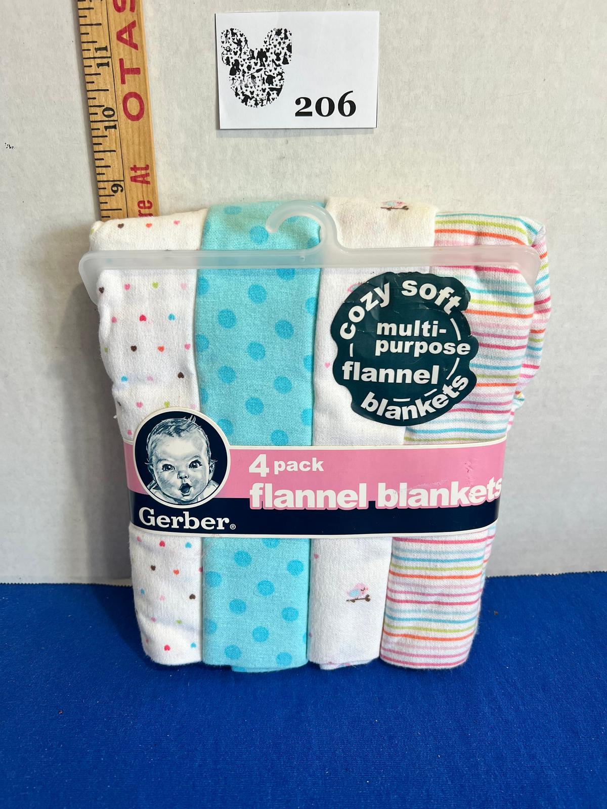 Gerber 4 pack Flannel Blankets - new