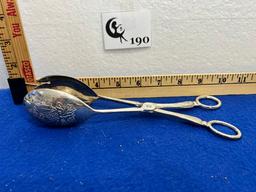 Vtg Silver Scissor Salad Server