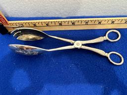 Vtg Silver Scissor Salad Server