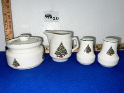 Vtg Seasons Stoneware 4pc. Set