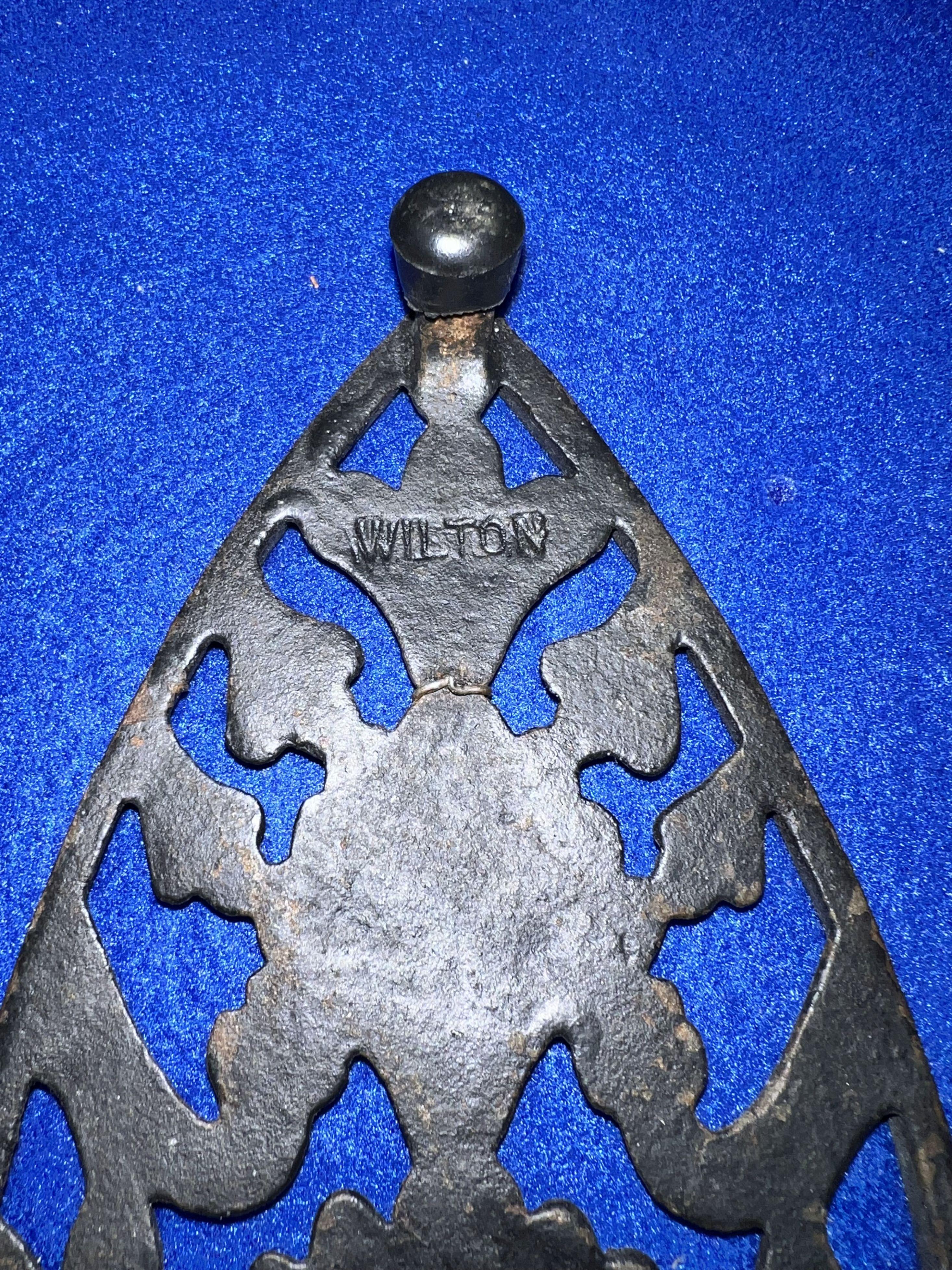 2 Vintage Wilton Sad Iron Trivet Stand Hot Plate Rest Cathedral Style