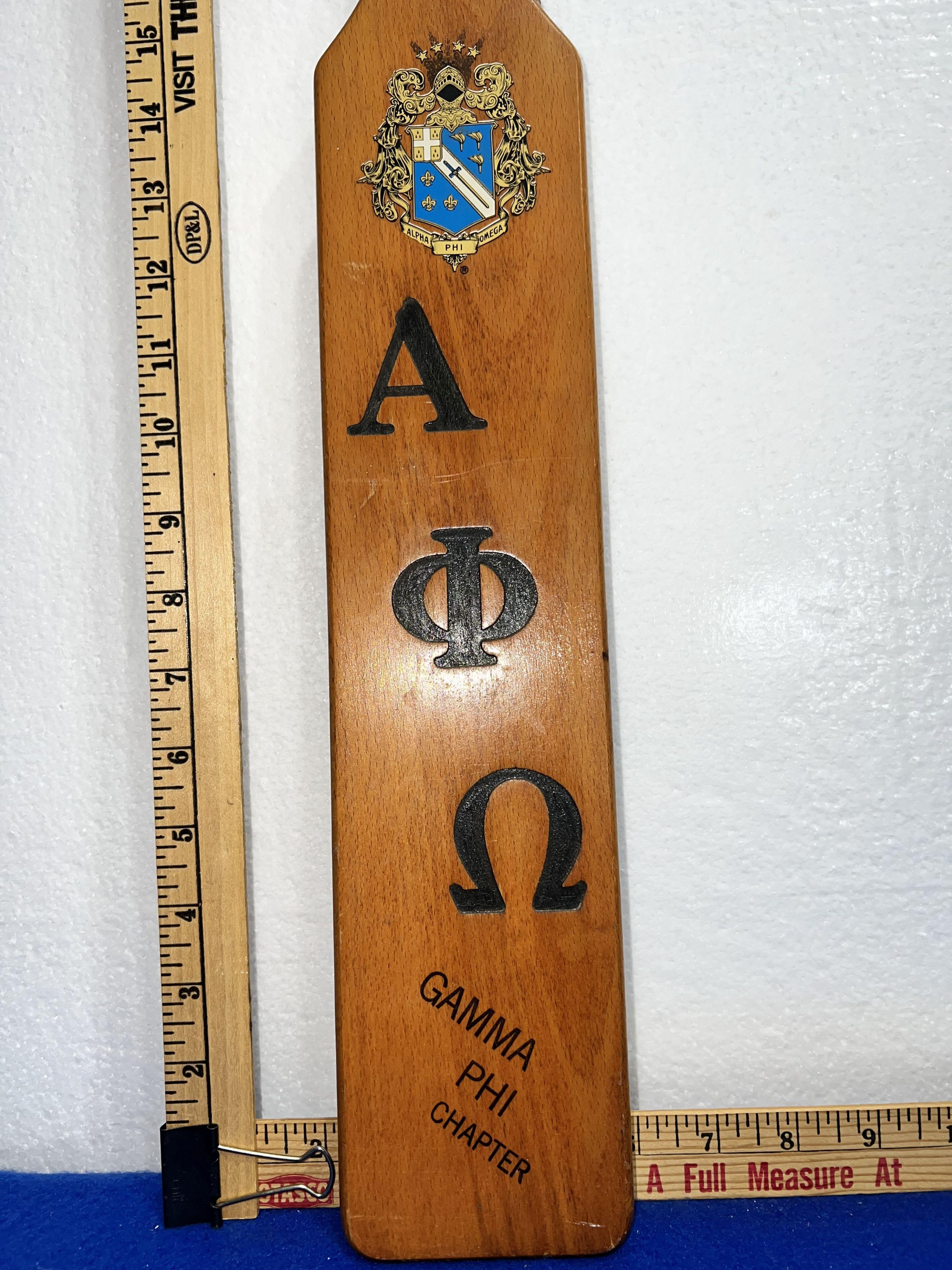 University Of Indianapolis 1960's Alpha Phi Omega MU Chapter Fraternity Paddle