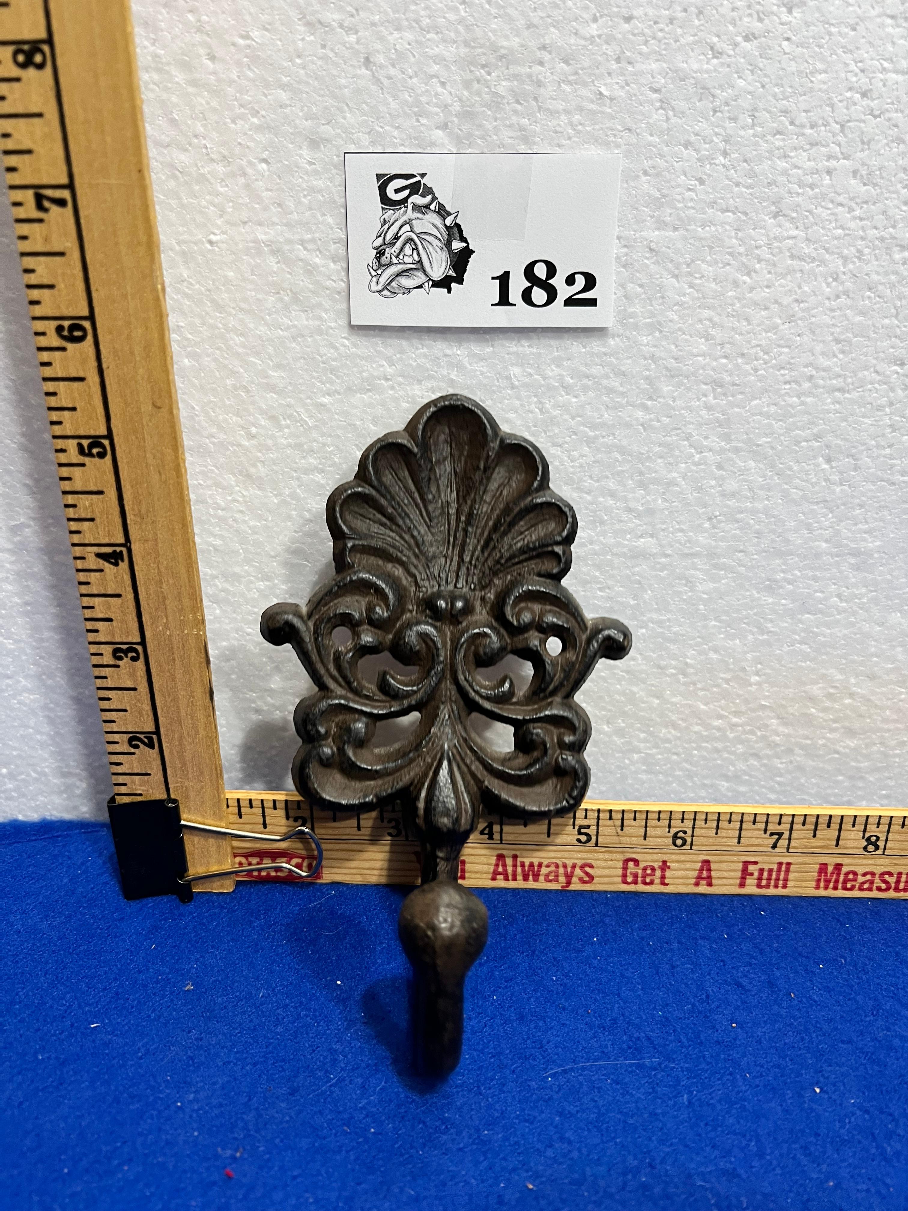 Cast Iron Antique Style VICTORIAN Coat Hooks Hat Hook Rack Towel Clam Shell