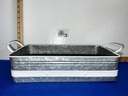 Rustic Farmhouse Galvanized Metal Tray