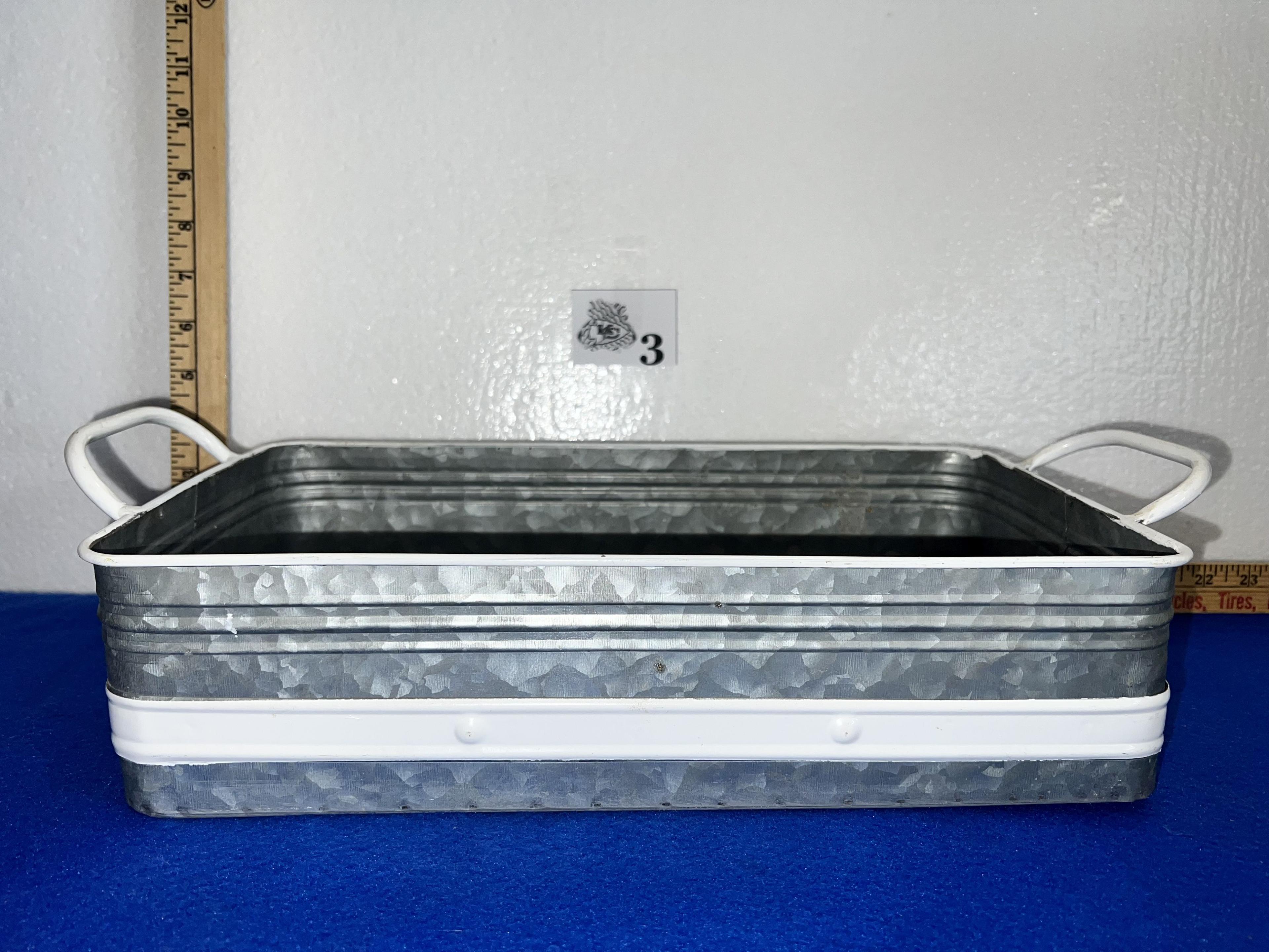 Rustic Farmhouse Galvanized Metal Tray
