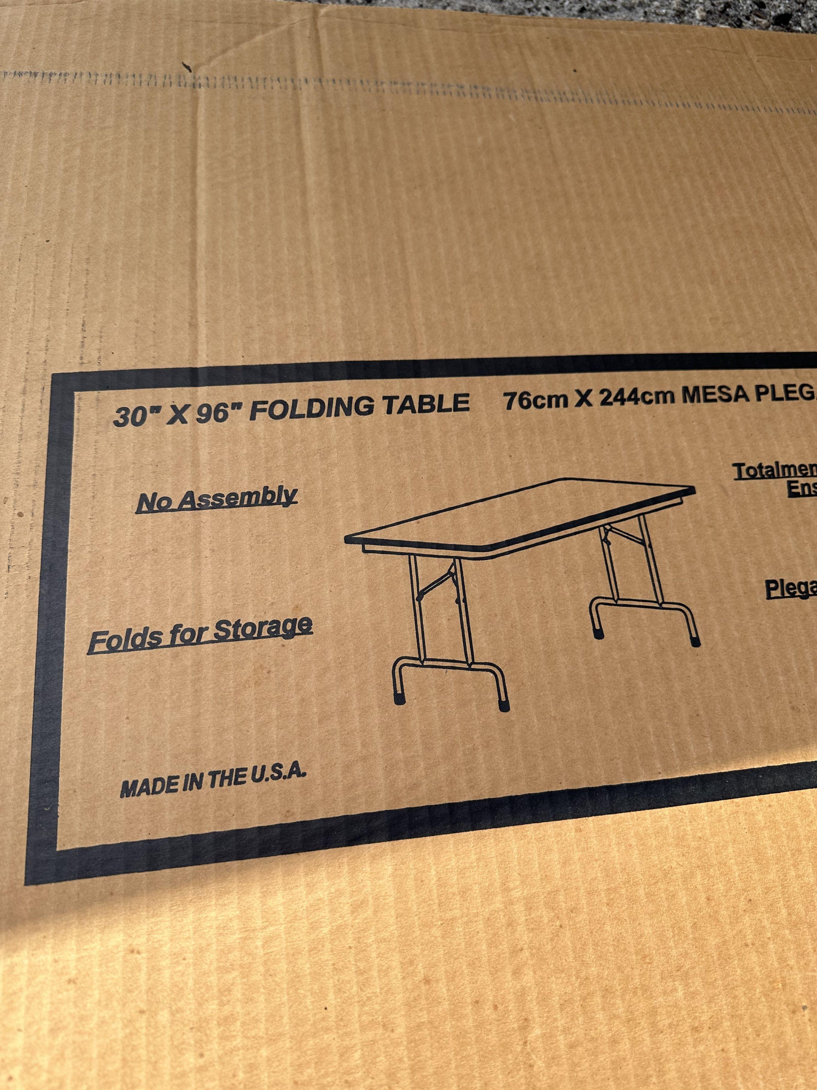 30 Inch X 96 Inch Folding Table In Box (Local Pick Up Only)