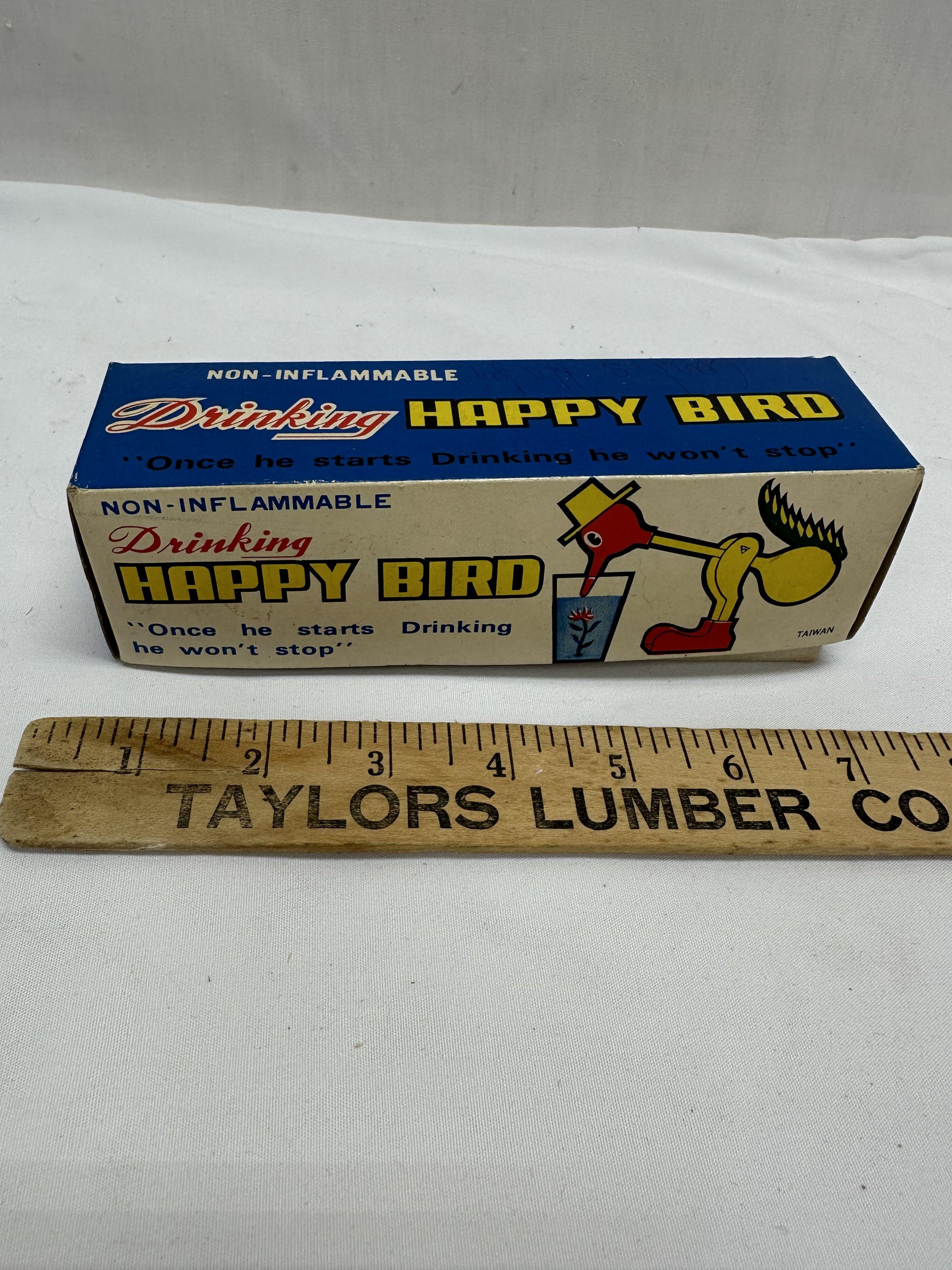 Vintage Drinking Happy Bird
