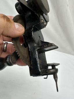 Vintage Hand Crank Table Mount Knife Sharpener
