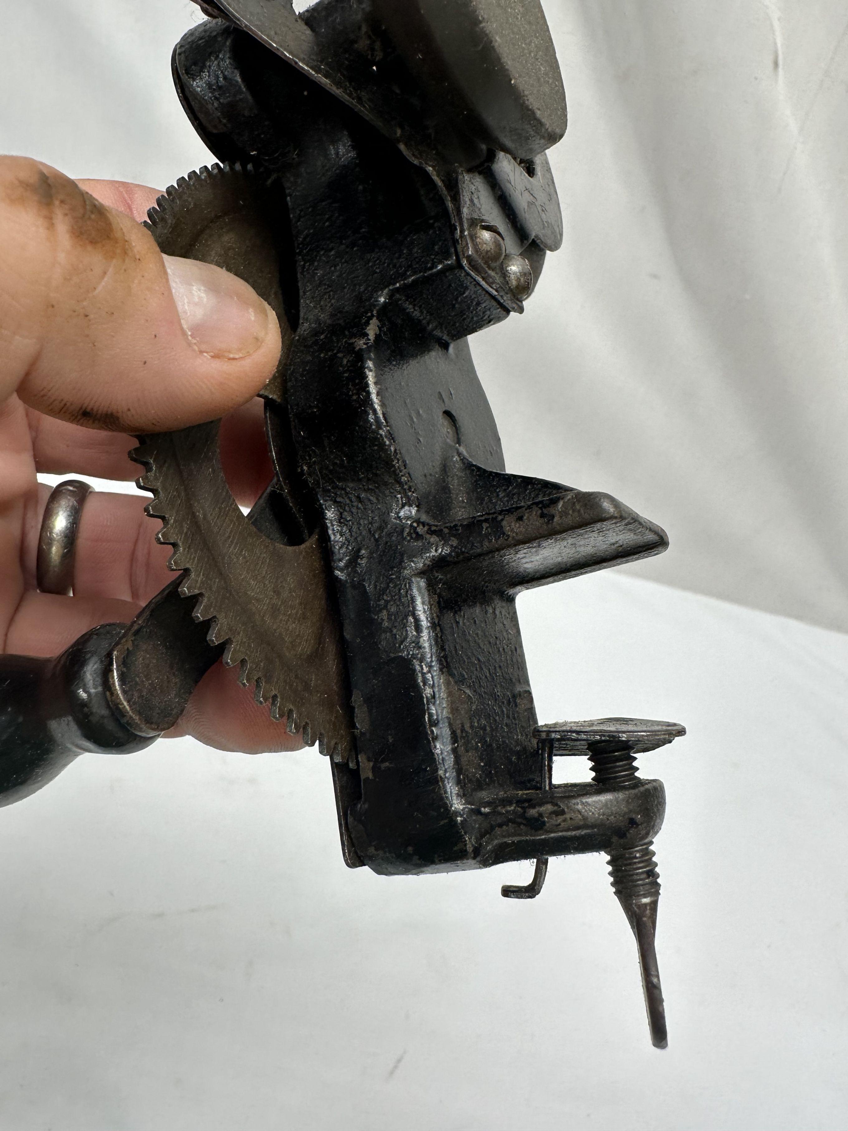 Vintage Hand Crank Table Mount Knife Sharpener