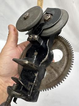 Vintage Hand Crank Table Mount Knife Sharpener