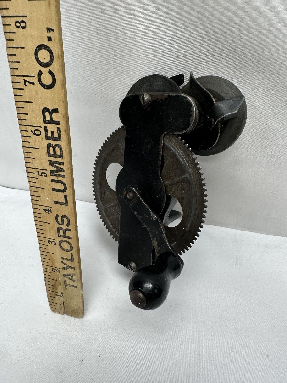Vintage Hand Crank Table Mount Knife Sharpener