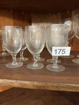 Middle Shelf Lot/Box Lot/Stemware Glasses (Crystal???)