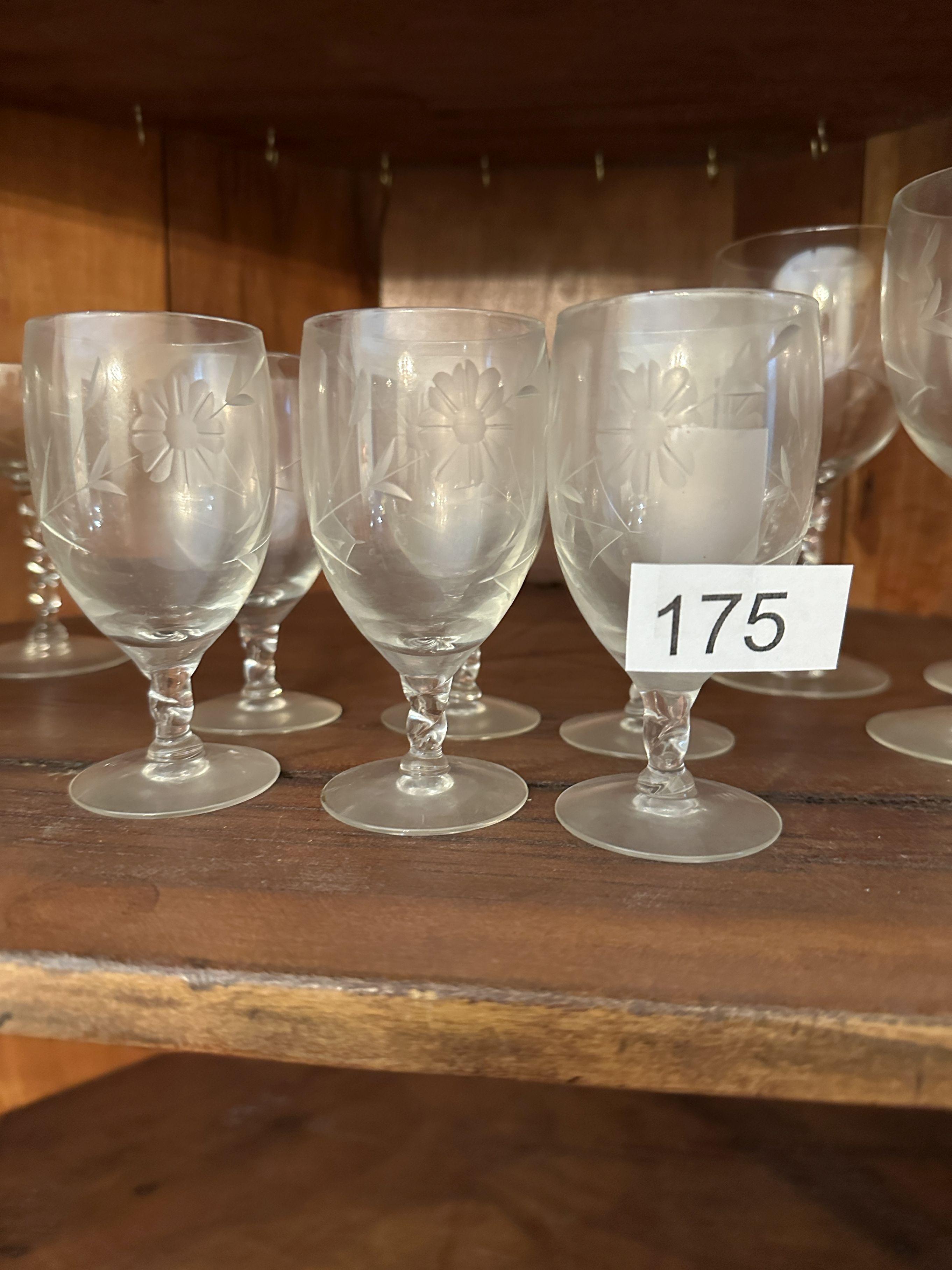 Middle Shelf Lot/Box Lot/Stemware Glasses (Crystal???)
