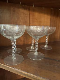 Middle Shelf Lot/Box Lot/Stemware Glasses (Crystal???)