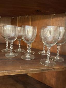 Middle Shelf Lot/Box Lot/Stemware Glasses (Crystal???)
