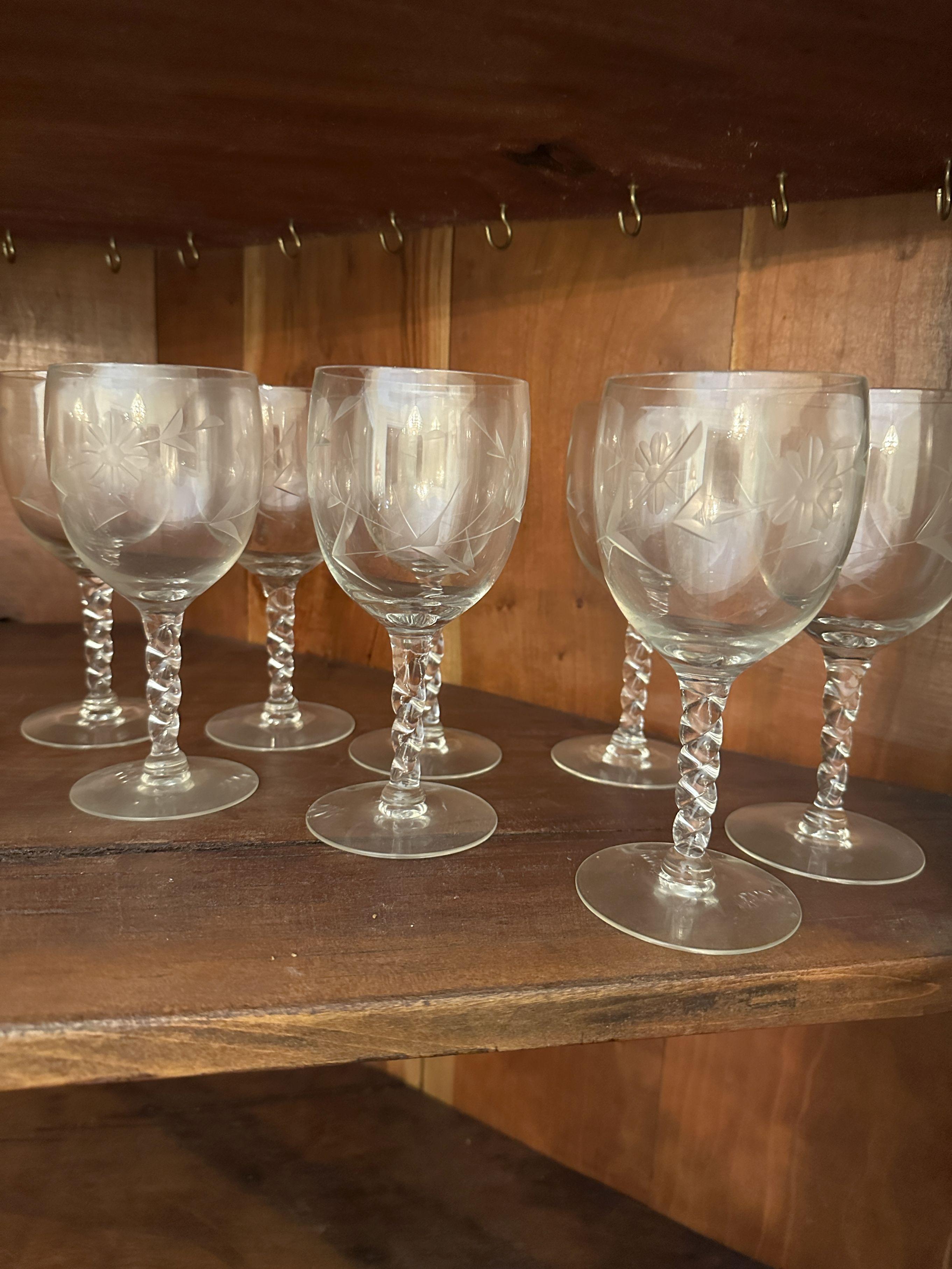 Middle Shelf Lot/Box Lot/Stemware Glasses (Crystal???)