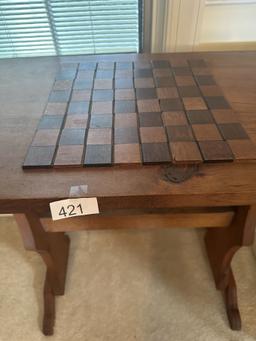 Vintage Nice Checker/Chess Themed Side Table (Local Pick Up Only)
