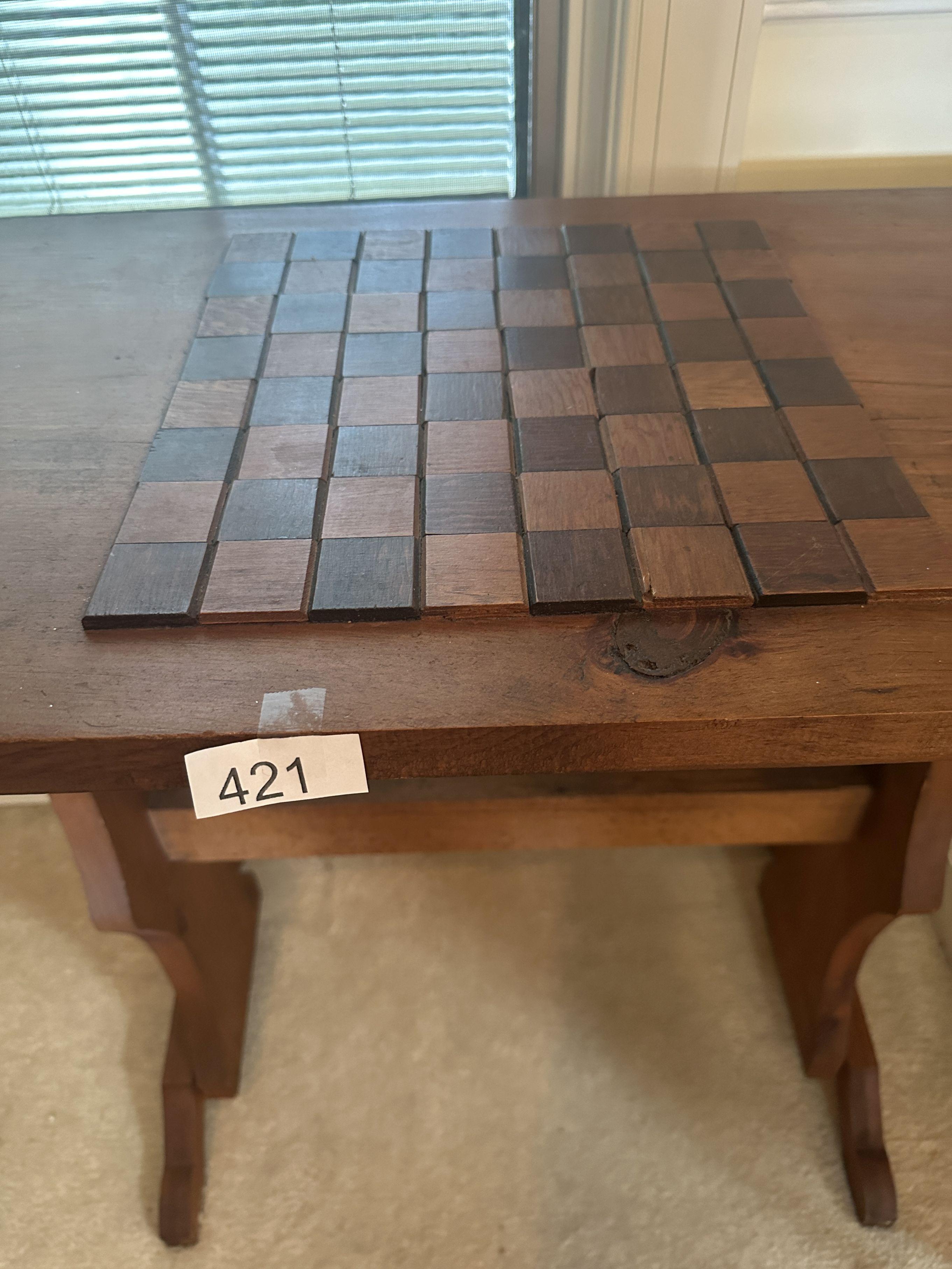 Vintage Nice Checker/Chess Themed Side Table (Local Pick Up Only)