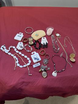 Box Lot/Jewelry (Some Pieces Old, Old Pocket Watch, ETC)