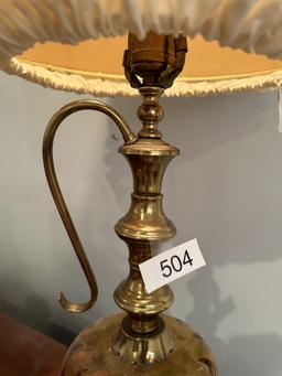 Vintage Brass & Glass Décor Table Lamp (Local Pick Up Only)