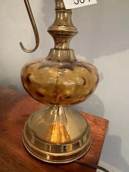 Vintage Brass & Glass Décor Table Lamp (Local Pick Up Only)