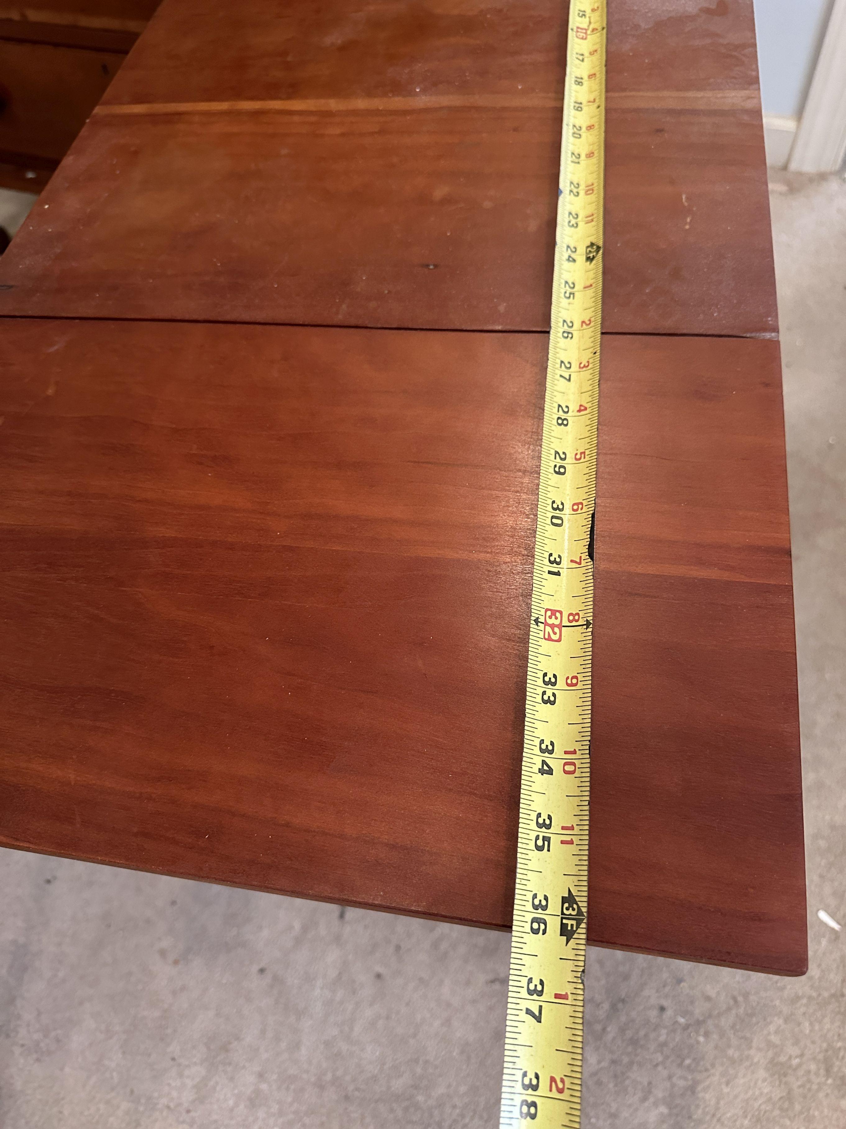 Nice Vintage Drop Leaf Cherry Wood 2 Drawer Table (Local Pick Up Only)