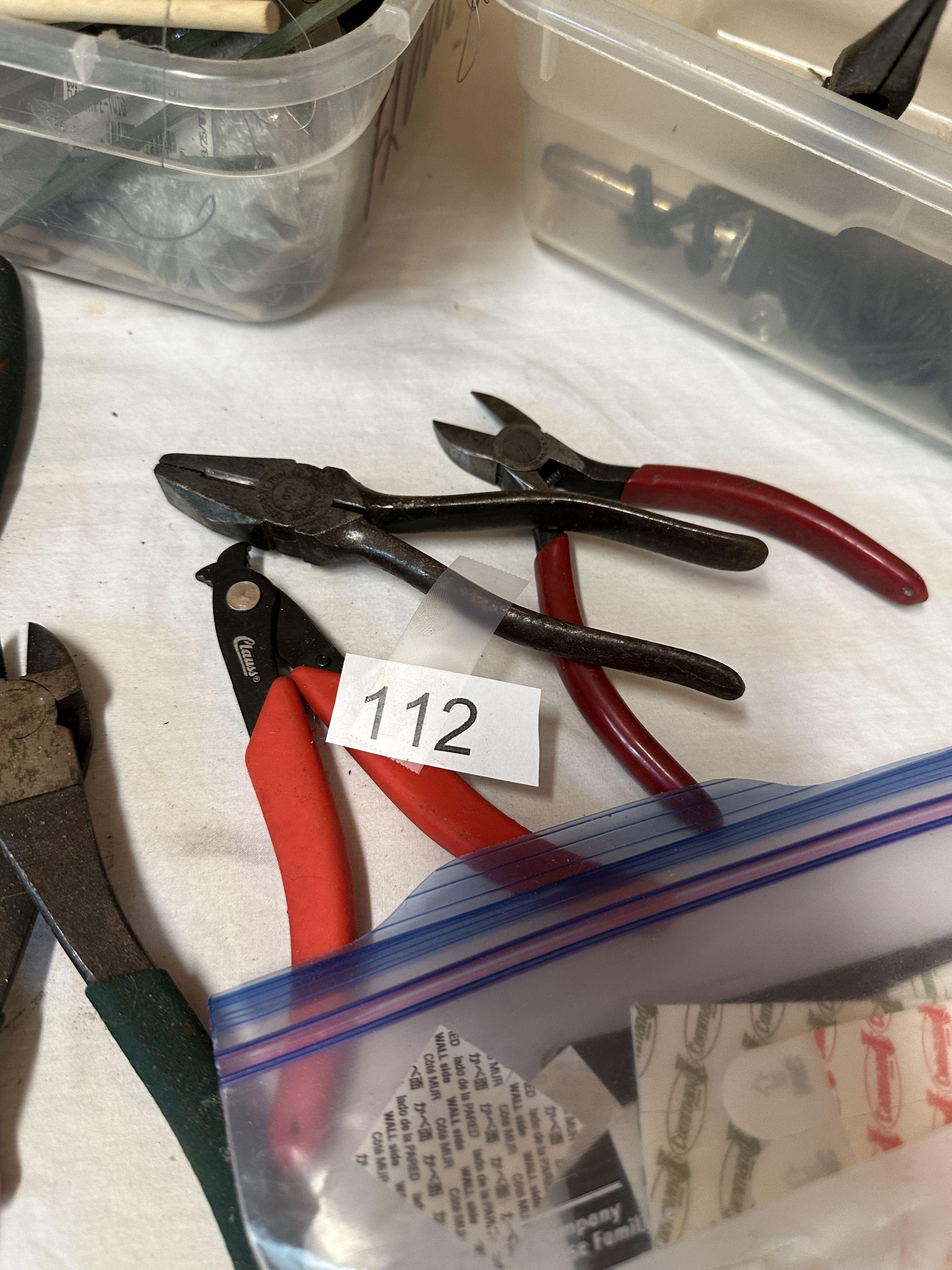 Box Lot/Wire Cutters, Pliers, Hobby Items, Glue Gun, Misc Tools, ETC
