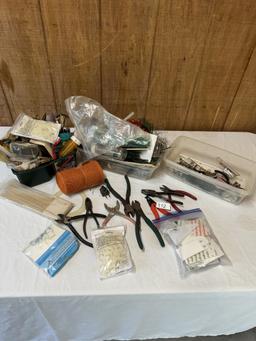 Box Lot/Wire Cutters, Pliers, Hobby Items, Glue Gun, Misc Tools, ETC
