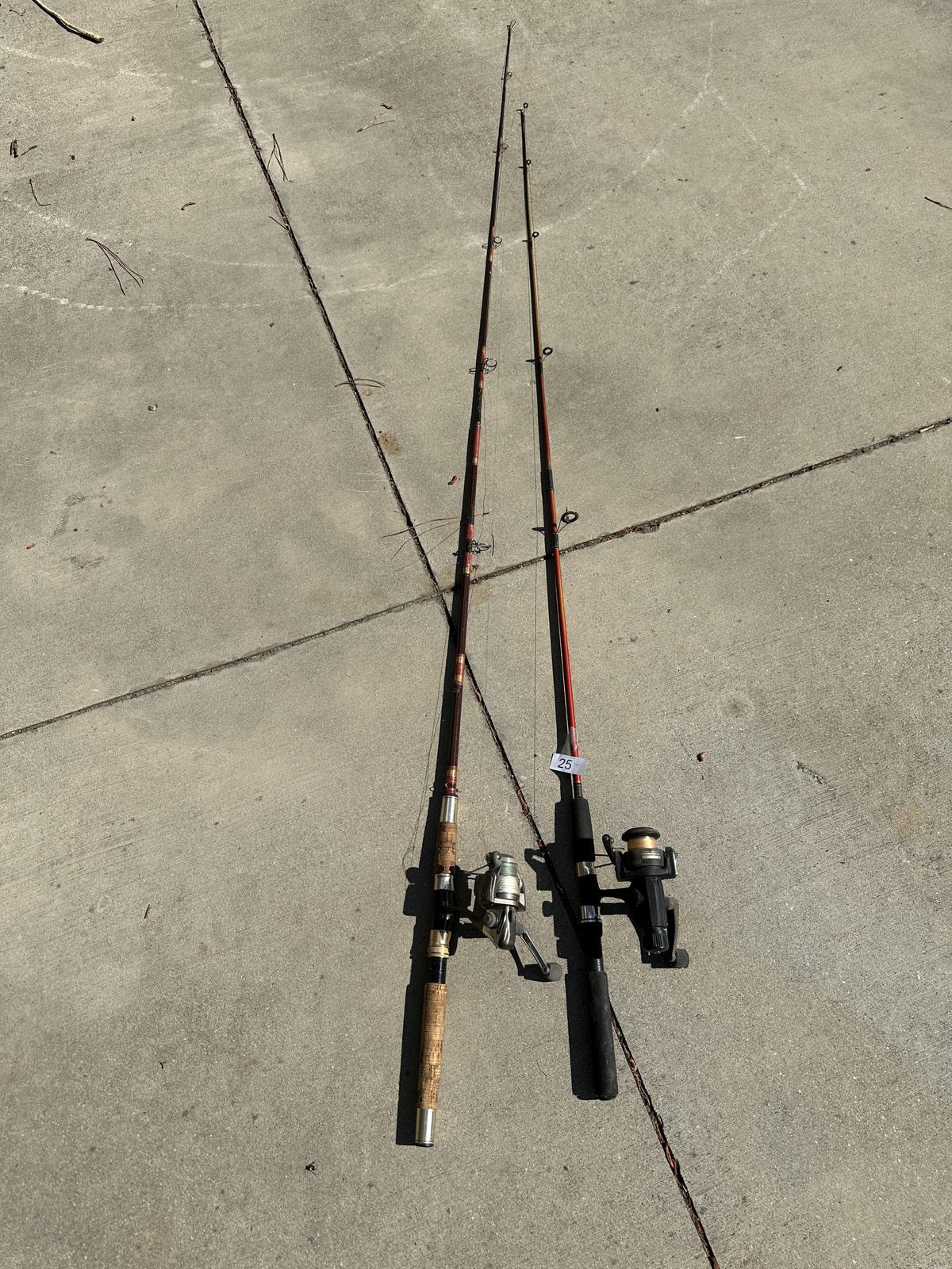 (2) Open Face Rod n Reels (Shimano 1000 & Zebco RX20)