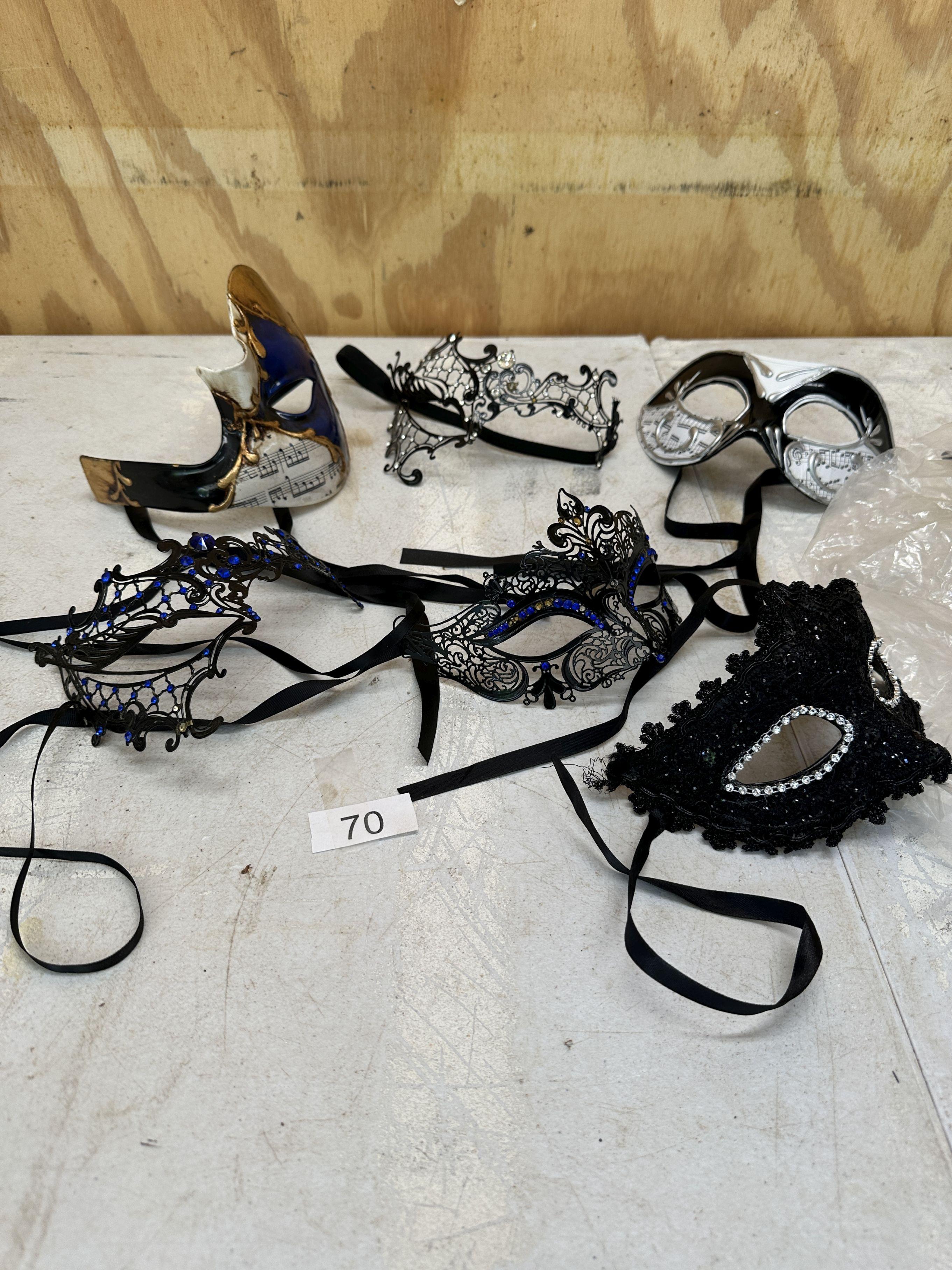 Box Lot/Men's Masquerade Masks Phantom Music, Ladies Masquerage Masks, ETC