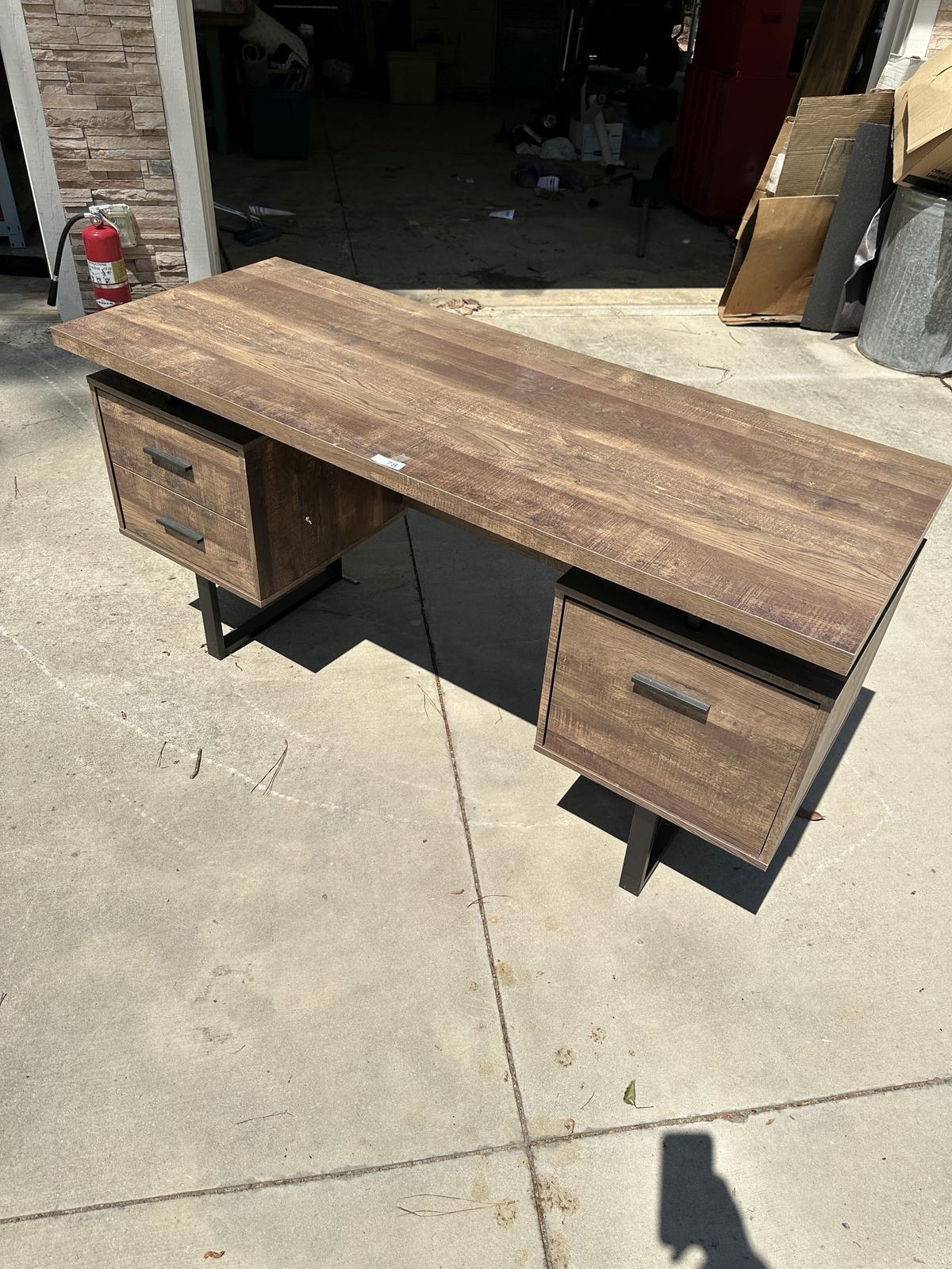 Large Wooden 3 Drawer Desk (Local Pick Up Only)