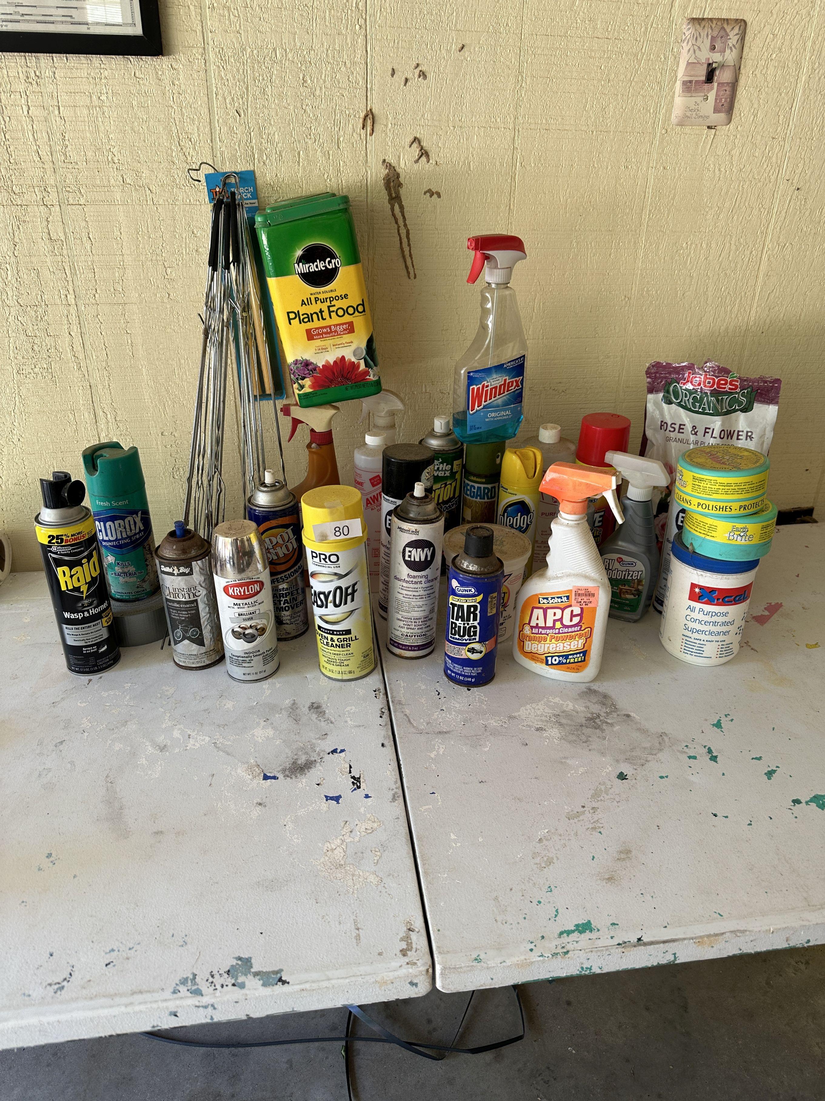 Box Lot/Cleaning Supplies, Raid, Clorox, Tar & Bug Remover, ETC