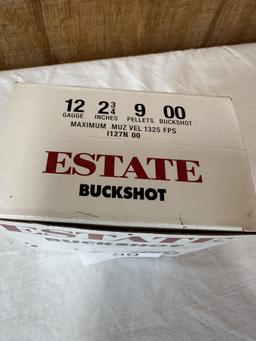 ESTATE Buckshot 12 Guage, 9 Pellet, 00 Buckshot (25 Count)