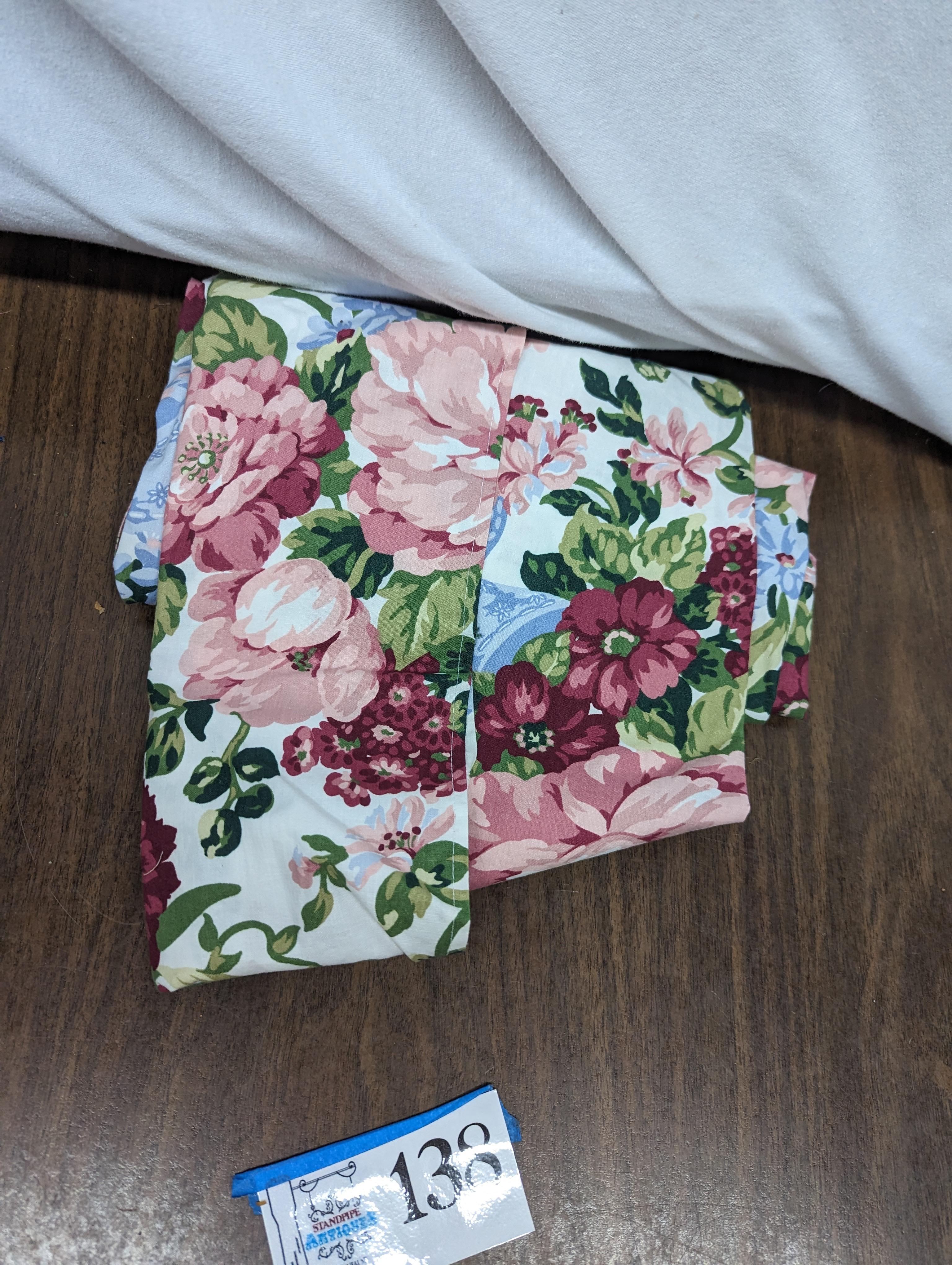 Fabric Lot, Red Stiped, Multiple Florals, etc