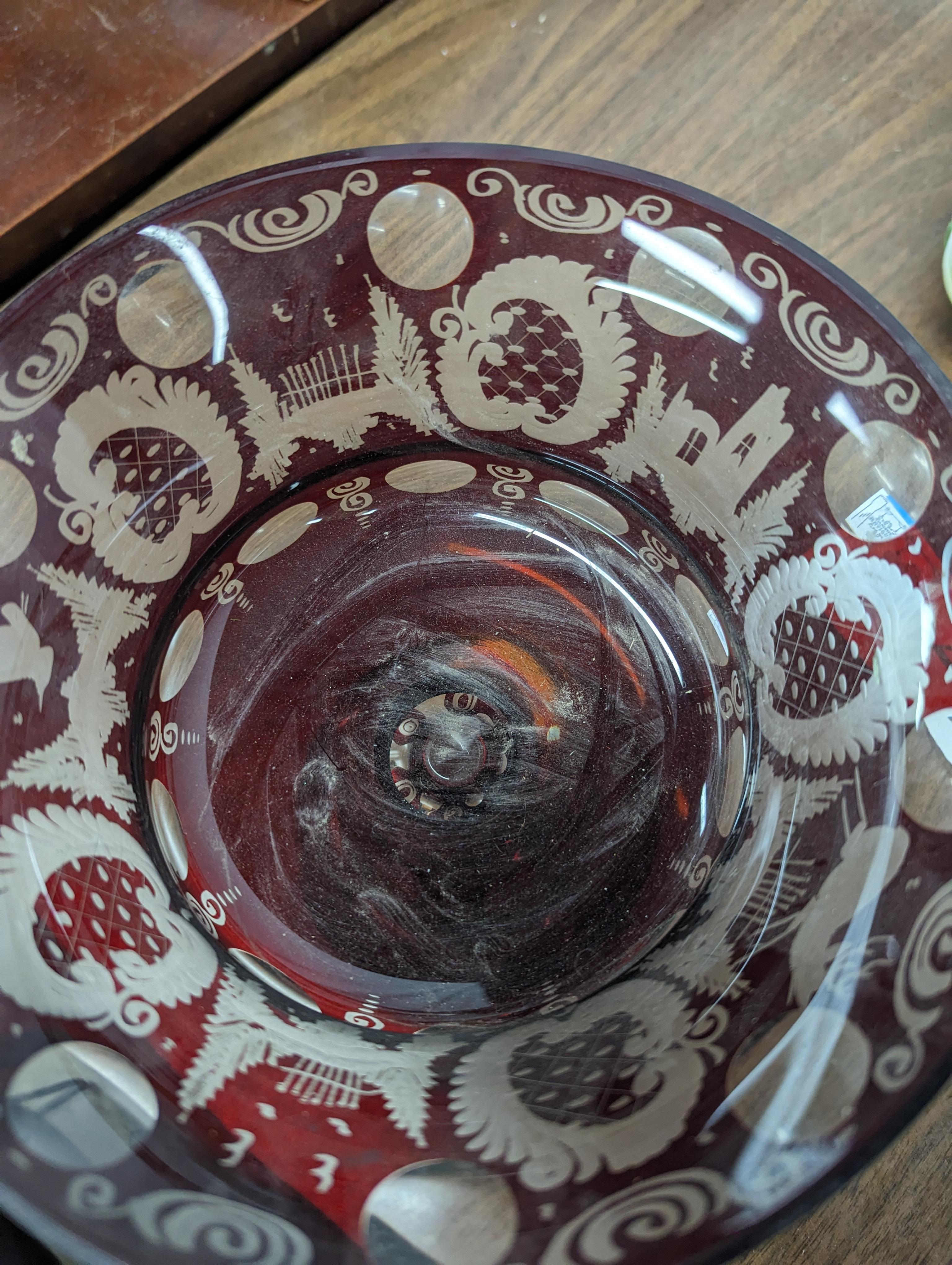 Red Glass Bowl, Cookie Jar,Glass Vase